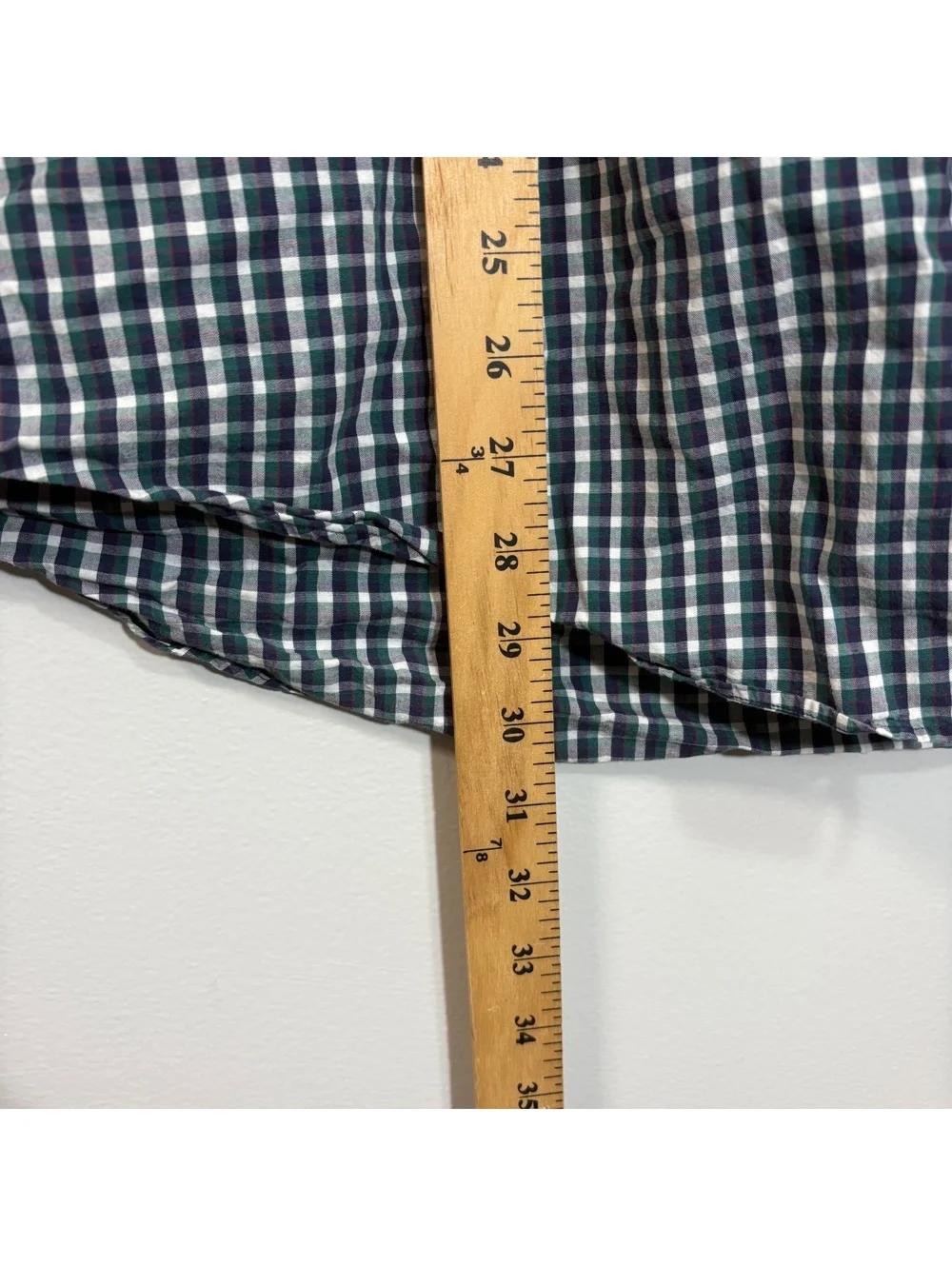 VTG Polo Ralph Lauren Whitfield Cotton Plaid Shirt Green, Navy & White - Large